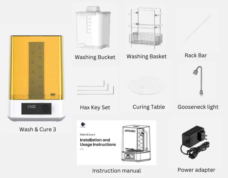 Anycubic Wash & Cure 3 Box Contain