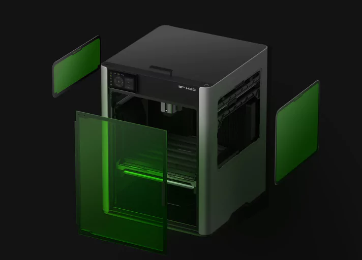 Bamblabs H2D 3D Printer features Laser-Safe Viewing Panels
