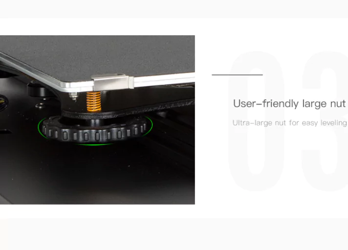 CR-10S Pro V2 comes with user friendly large nut